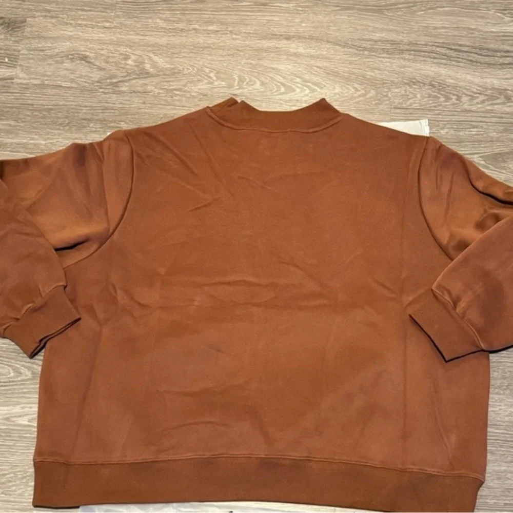 PARKE Hometown Varsity Mockneck Mocha + Cloud NWT